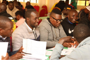 Community members in discussion