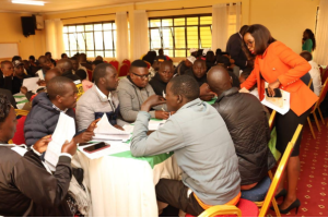 Citizens participating in civic dialogue